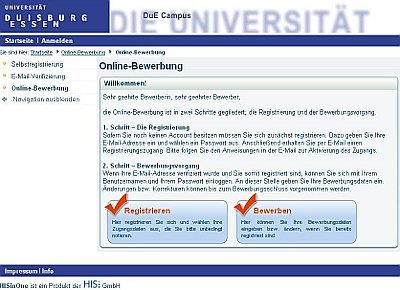 Online-Bewerbung mit HISinOne an der Universität Duisburg-Essen gestartet