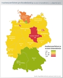 Bezogen auf die Firmendichte in Gesamtdeutschland wurden 68 von je 10.000 Unternehmen zahlungsunfähig.