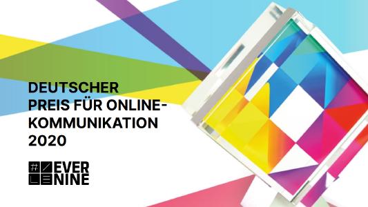 Evernine gewinnt DPOK 2020 in der Kategorie „Product & B2B Communications“. Quelle: DPOK 2020.