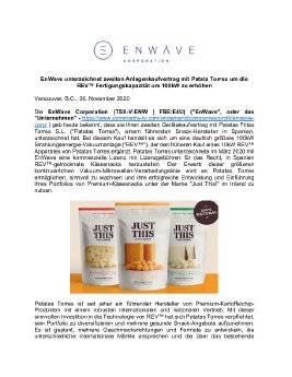 30112020_DE_EnWave Signs 100kW EPA with Patatas Fritas Torres DE.pdf