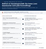 Infografik zum Fachbeitrag „MaRisk im Handelsgeschäft: Ein freies Limit beantwortet nicht jede Kontrollfrage“: Sechs typische Schwachstellen und ihre Lösungen – von getrennt beantworteten Kontrollfragen und der Einbeziehung des Anlagebuchs über Funktionstrennung bis in die Berechtigungen und vollständige Abschlussdaten bis zu belastbarer Marktgerechtigkeitskontrolle und fallbezogener Eskalation. Rechtsstand: 24. September 2026.