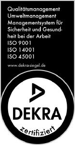 Siegel ISO-Zertifizierung ISO 9001, ISO 14001 und ISO 45001