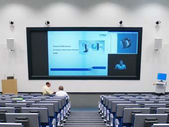 Projectionsscreen im Hörsaal des Fraunhofer IWU, (Foto: IMSYS)