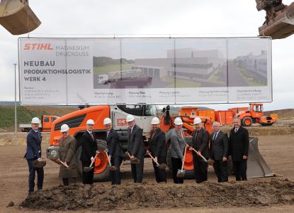 Am 5. April 2019 fiel mit dem Spatenstich der offizielle Startschuss für den Bau der neuen Produktionslogistik (Foto: STIHL)