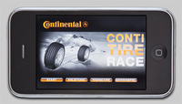 Continental-Reifen rennen auf dem iPhone