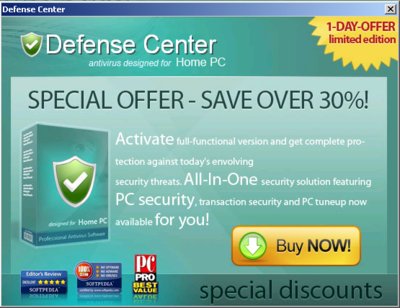 Screenshot: Webseite Defense Center