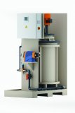 Polymer preparation system and metering system DULCODOS ULIa, especially for preparing a complete liquid polymer solution. The system is designed for extraction rates of 100-400 l/h at a maximum back pressure of 4.5 bar.
