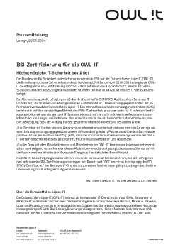 Pressemitteilung - BSI-Zertifizierung für die OWL-IT.pdf