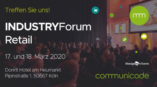 communicode ist beim IndustryForum Retail als Partner und direkter Ansprechpartner dabei