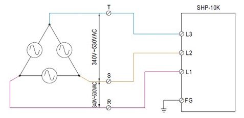 Abb. 1 Beispiel SHP-10K für den Dreiphasen Dreileiteranschluss (Dreieck).jpg