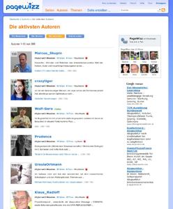 Aktive Autoren auf PageWizz