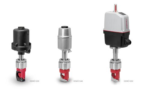 Single-Use Schlauchquetschventile - Pneumatisch betätigte Ventile GEMÜ Q30 und Q40 sowie elektromotorisch betätigtes Ventil GEMÜ Q50 eSyStep