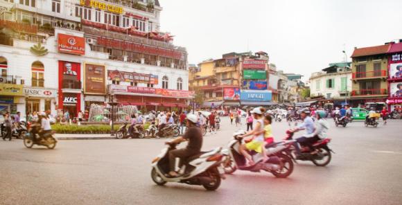 Geschäftiges Treiben in Vietnam