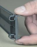 Quickfix Blanking Panels are equipped with integrated fixing clips on both sides of the panel.