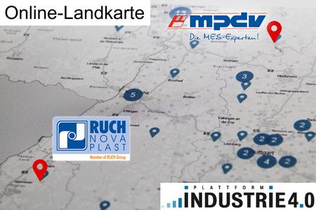 MES HYDRA auf der Online-Landkarte Industrie 4.0 beim Anbieter MPDV in Mosbach und beim An-wender RUCH NOVAPLAST in Oberkirch (Bild: Plattform Industrie 4.0 / MPDV)