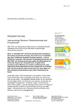 171207_PM Verbrauchertipp Ökostrom - Etikettenschwindel oder Energiewende.pdf