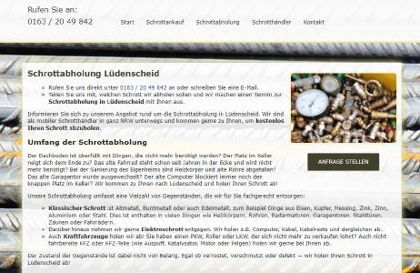 Schrottabholung, Lüdenscheid, NRW, Altmetall, Schrott, Elektroschrott, Eisen, Metall, Zink, Zinn, Alu