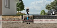 Mit grabenloser Technik können Glasfaserleitungen schnell und schonend direkt bis in den Anschlussraum ver-legt werden - mit den neuesten Geräten sogar oberhalb des bestehenden Leitungsnetzes direkt aus dem Geh-weg.