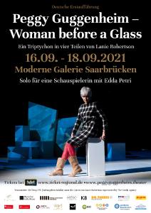 Plakat Theaterproduktion "Peggy Guggenheim - Woman before a Glass"