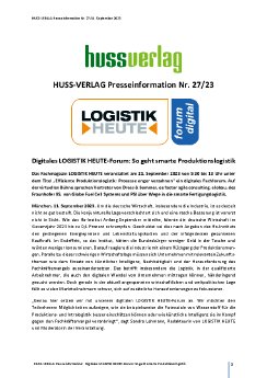 Presseinformation_27_HUSS_VERLAG_Digitales LOGISTIK HEUTE-Forum_So geht smarte Produktionslogist.pdf