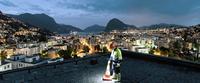 Blick über Lugano, größte Stadt im südschweizerischen Kanton Tes...