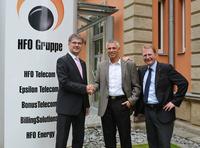 Gerhard Lindner (Aufsichtsratsvorsitzender), Wolfgang Hüttner und  Achim Hager (Vorstandsvorsitzender) - von links