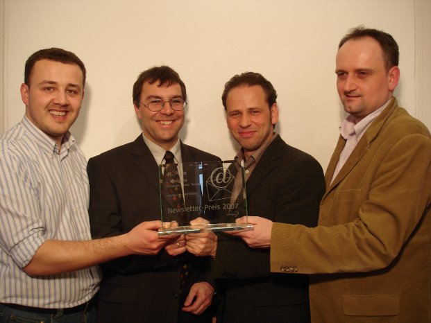 Newsletter-Preis 2007 vl Miro Milos, Ulrich Abele, Richard Oberhofer und Guido Herrig.JPG