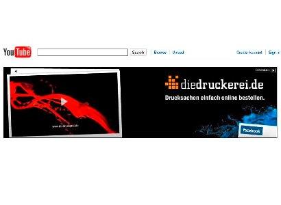 diedruckerei.de advertises with a TV spot on YouTube