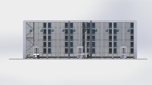 Das Smart-In-Production-Warehouse bietet mit seinem modularen Aufbau höchste Flexibilität und Materialverfügbarkeit in Liniennähe. Offene Schnittstellen ermöglichen die Integration in verschiedenste Systemumgebungen / Bildquelle: cts