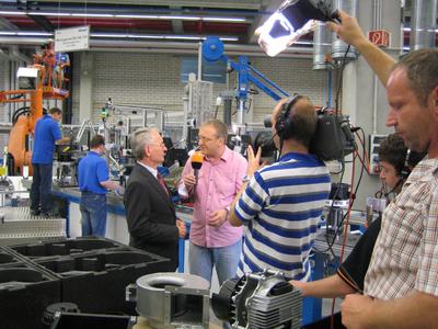 ebm-papst-Firmengründer Gerhard Sturm im Interview mit ZDF-Moderator Frank Bethmann