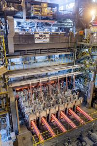 Upgraded SMS Concast bloom caster at Hyundai Pohang, in full production