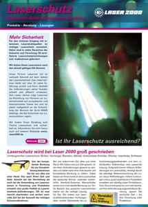 Laserschutz ist essentiell im Umgang mit intensiven Strahlquellen. Alle Infos und Produkte auf 24 Seiten im neuen Katalog.