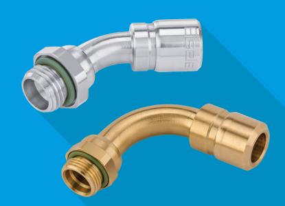 Eisele hat die LIQUIDLINE mit Ganzmetallanschlüssen für Kühlwasseranwendungen um Bogen-Einschraubanschlüsse für besonders hohe Durchflussleistungen erweitert