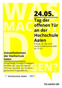 „Was machst du morgen?“ heißt es am Freitag, 24. Mai, beim Tag der offenen Tür an der Hochschule Aalen / Design: © Hochschule Aalen/ Andrea Seiler