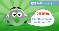 Das 3D CAD Modelle Downloadportal PARTcommunity von CADENAS erreicht über 28 Mio. CAD Modelle Downloads pro Monat