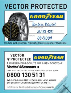 Rundum sorglos unterwegs ? die Vector Protected Card bietet schnellen Ersatz, wenn der Reifen schwächelt