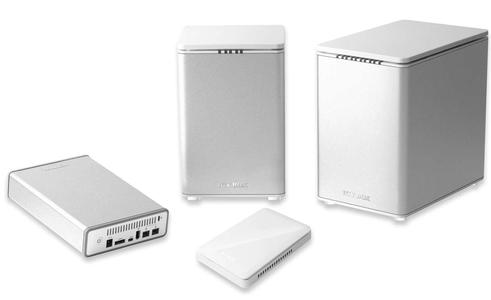 IB-326StUSE2 (left); IB-3262-USE2 for two 3.5" HDDs; IB-3264-USE2 (right) for four 3.5" HDDs and for 2.5" HDDs: IB-226StU-Wh / IB-226StUE2-Wh (front)