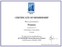 Primion becomes Gold Member of the ACI EUROPE World Business Partners Program