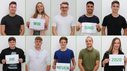 Bild: Nahezu alle Neulinge auf dem Ergenzinger Werksgelände von BITZER – in diesem Jahr ist das Einführungsprogramm von den Coronapräventionsmaßnahmen geprägt