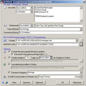 Komfortables Korrespondenz-Management mit Outlook©/Word©