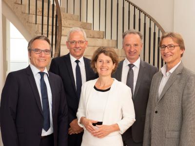 Der Aufsichtsrat der ABO Wind AG mit (von links) Josef Werum, Norbert Breidenbach, Eveline Lemke, Jörg Lukowsky und Dr. Uwe Leprich