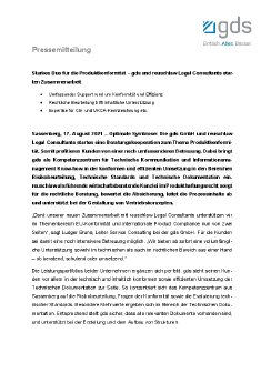 21-08-17 PM Starkes Duo für die Produktkonformität - gds und reuschlaw starten Zusammenarbeit.pdf