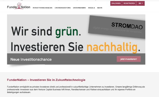 Präsentation der Stromdao GmbH Crowdinvest-Kampagne auf der Fundernation GmbH Seite ©Stromd.jpg