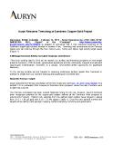 [PDF] Press release: Auryn Resumes Trenching at Sombrero Copper-Gold Project