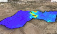 Abbildung 1: Radiometrische Urandaten, über ein 3D-Geländemodell gelegt