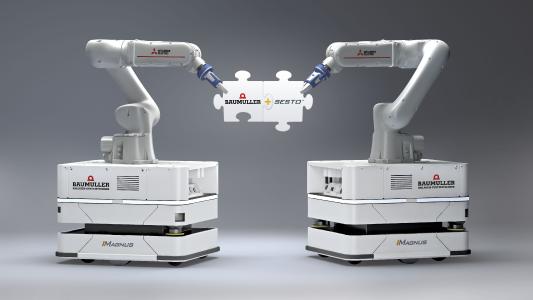 Baumüller is strengthening its systems and solutions business with autonomous mobile robots (AMR) for the agile manufacturing of the future. With its cooperation with Sesto Robotics from Singapore, Baumüller sells the self-propelled robots throughout Europe, takes over the integration into the existing environment as well as the existing automation concept and implements customer-specific structures