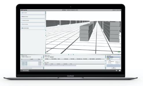 Das X-Pact® MES 4.0 Warehouse Management System für das Brammenlagermanagement ermöglicht die Darstellung des Lagerbestandes in 3D
