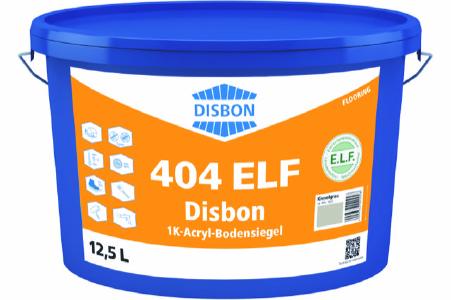 Gebinde in neuem Gewand: Disbon 404 ELF 1K-Acryl-Bodensiegel wurde ökologisch optimiert. Die einkomponentige, PU-verstärkte, emissionsarme und lösungsmittelfreie Acrylatbeschichtung für Bodenflächen im Innen- und Außenbereich wird ab sofort nach neuer Rezeptur hergestellt und ab Herbst 2018 geliefert (Foto: DAW SE / DISBON GmbH, Ober-Ramstadt; www.disbon.de)