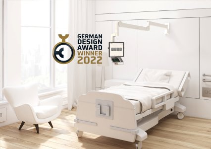 Funktionelles Design im Patientenzimmer; ausgezeichnet durch German Design Award