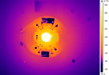 Betriebstemperaturen einer thermisch leitfähig geklebten LED-Baugruppe